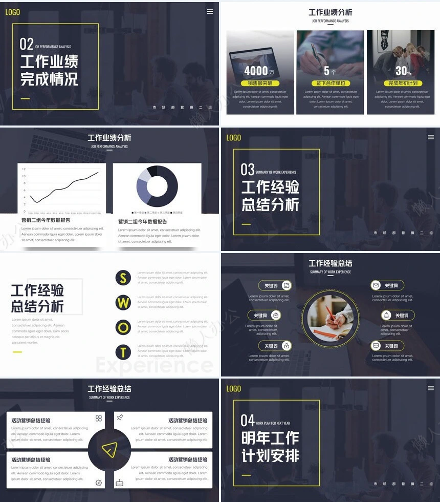 年终总结通用PPT模板(10)