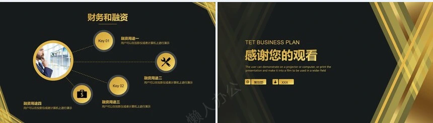 大气黑金渐变项目汇报商务提案工作计划PPT模板