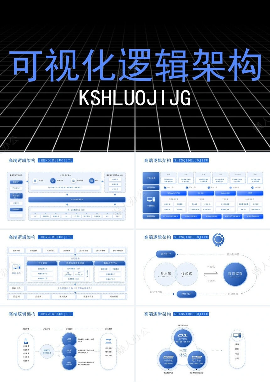 可视化逻辑图通用PPT模版(1)