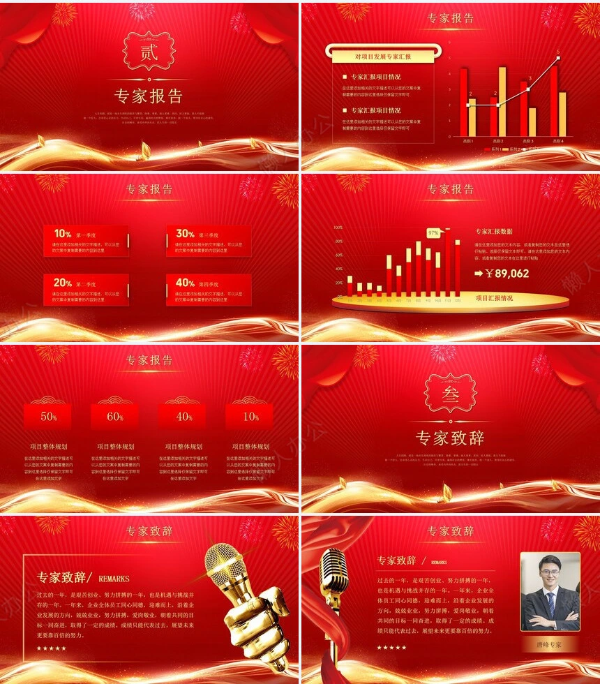 热烈欢迎领导通用PPT模版(11)