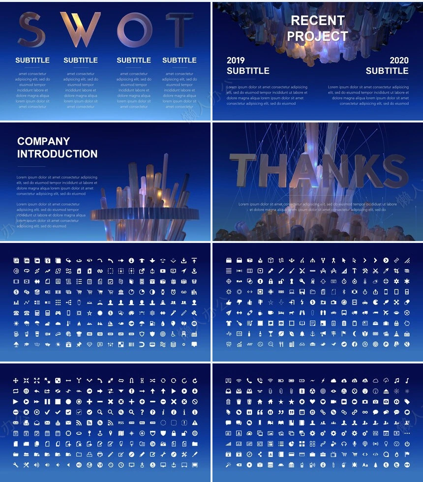 深蓝色线条欧美公司简介商业计划书PPT模板