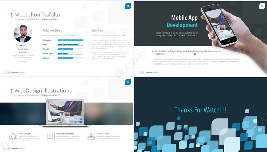 蓝色简约通用PPT模板