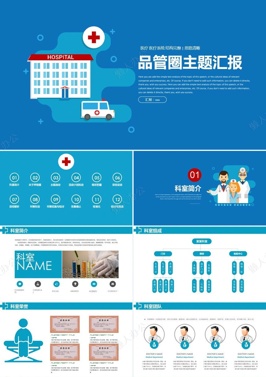 品管圈QCC系统医学护理医生护士成果汇报