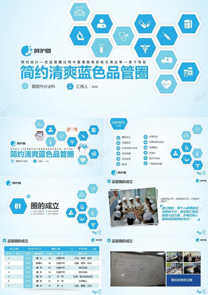 医疗医学工作总结汇报通用PPT模板(240)