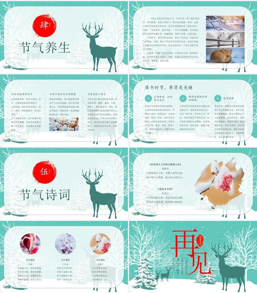 二十四节气小寒通用PPT模板(11)
