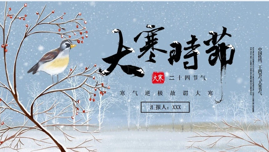 二十四节气大寒通用PPT模板(19)