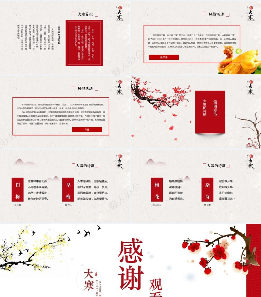 二十四节气大寒通用PPT模板(26)