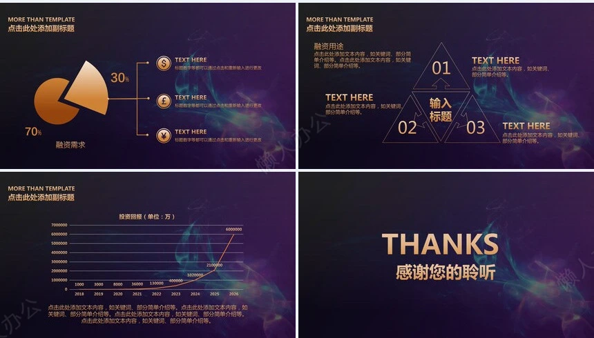 暗紫色公司介绍工作总结商务报告项目展示PPT模板