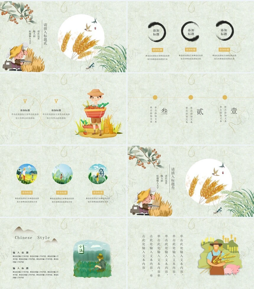 二十四节气小满通用PPT模板(4)