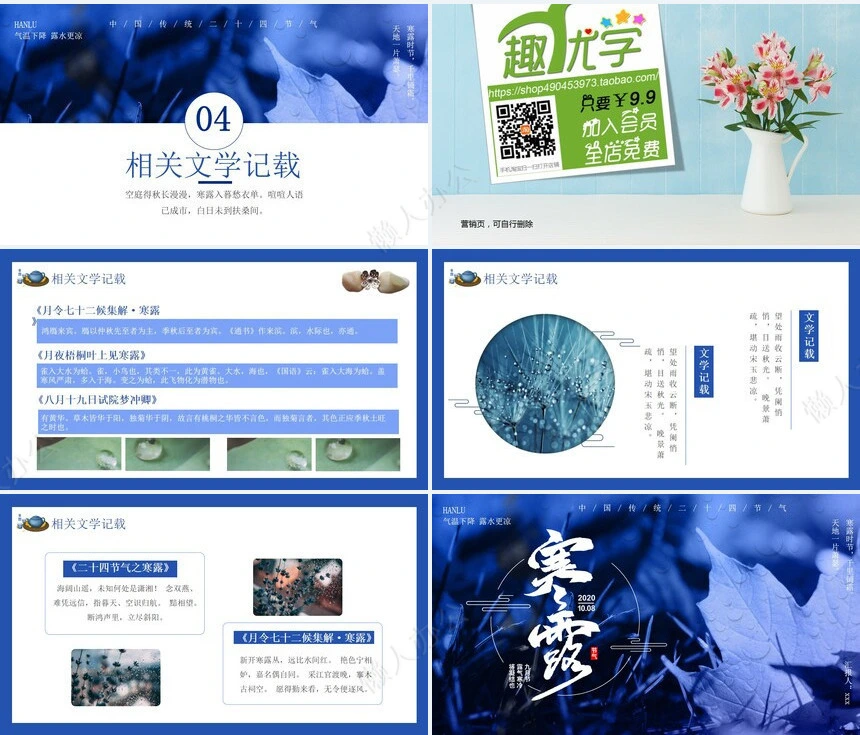 二十四节气寒露通用PPT模板(44)