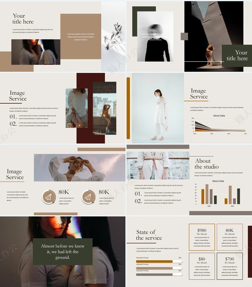 文艺时尚杂志风通用PPT模板