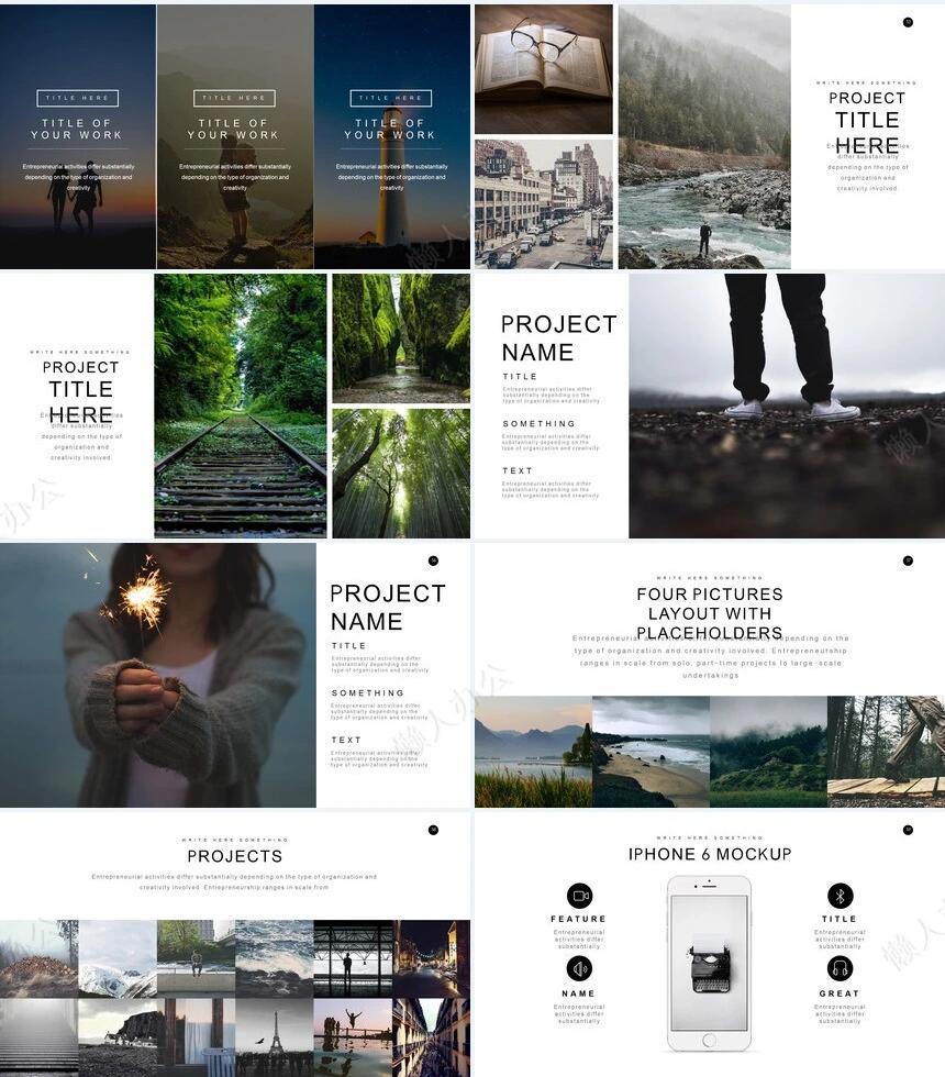 2023文艺北欧风影视个人简历摄影写真通用PPT模板