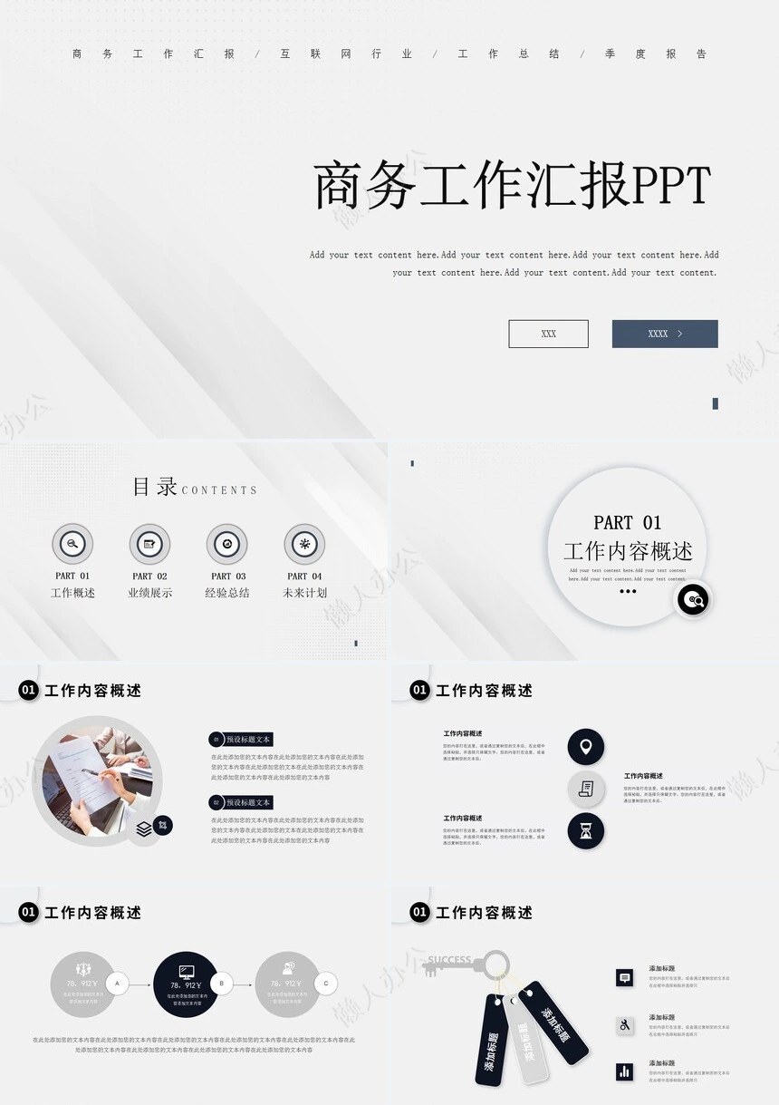 深色极简商务工作汇报PPT模板宣传PPT动态PPT