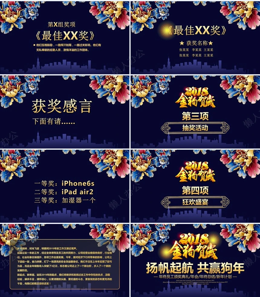 2023年终员工颁奖典礼年会年终总结PPT模板