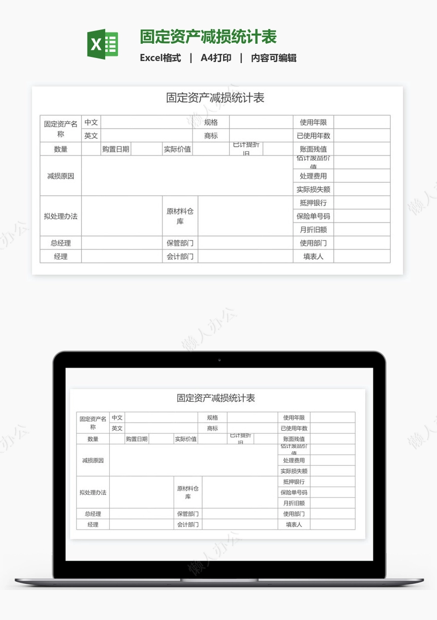 固定资产减损统计表