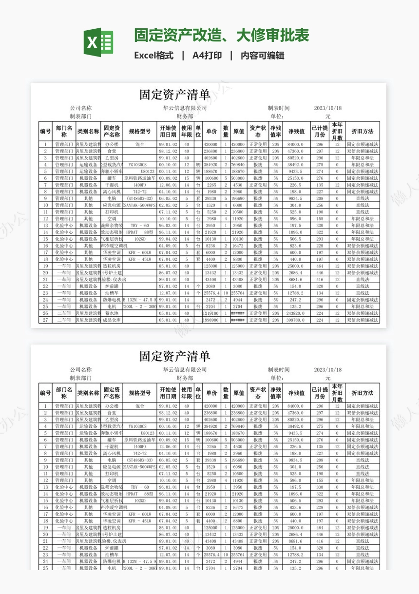 固定资产改造、大修审批表