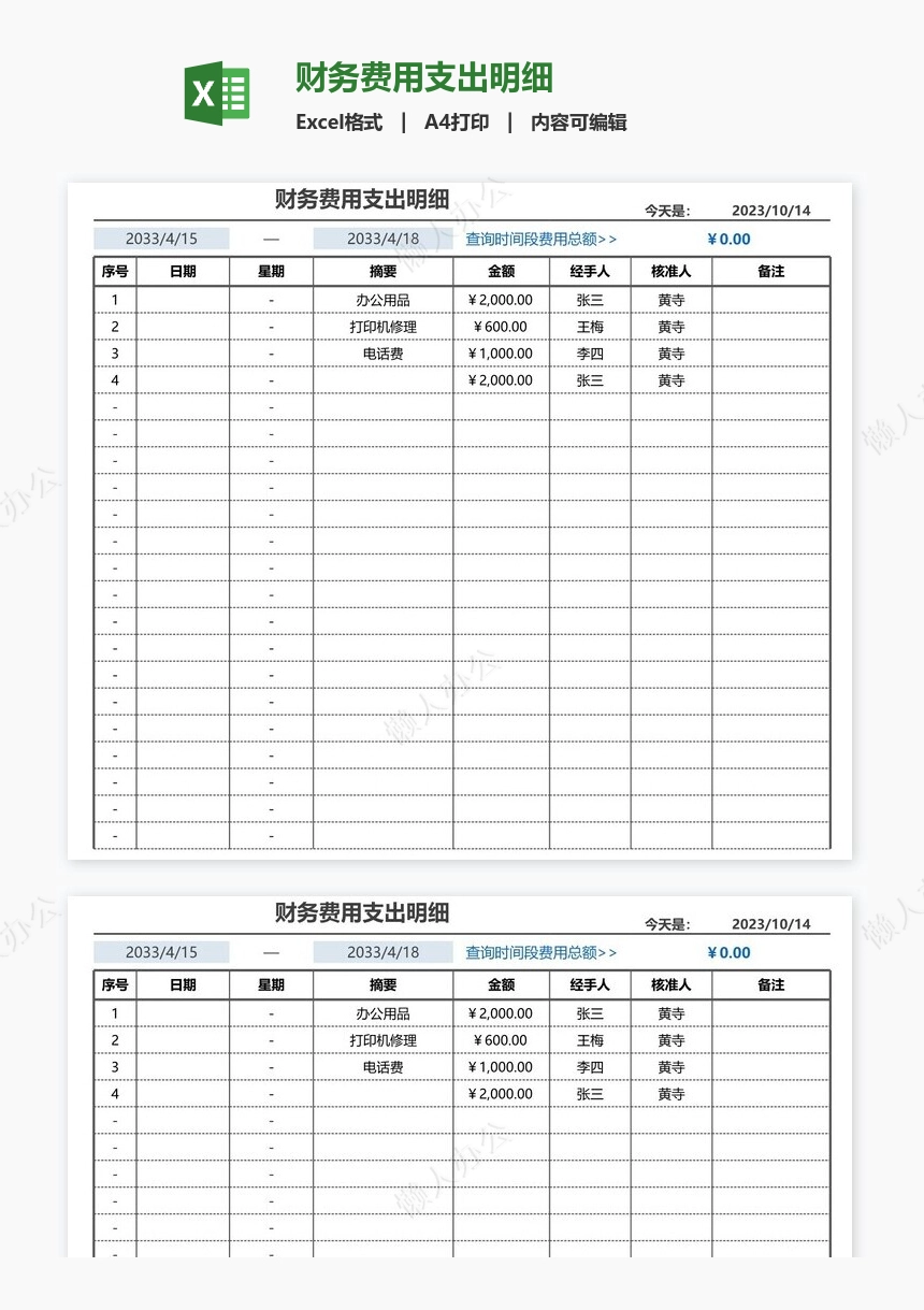 财务费用支出明细