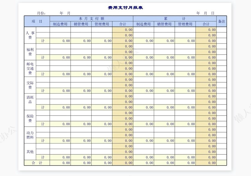 收款、付款管理表格以及日报表、月报表等大全