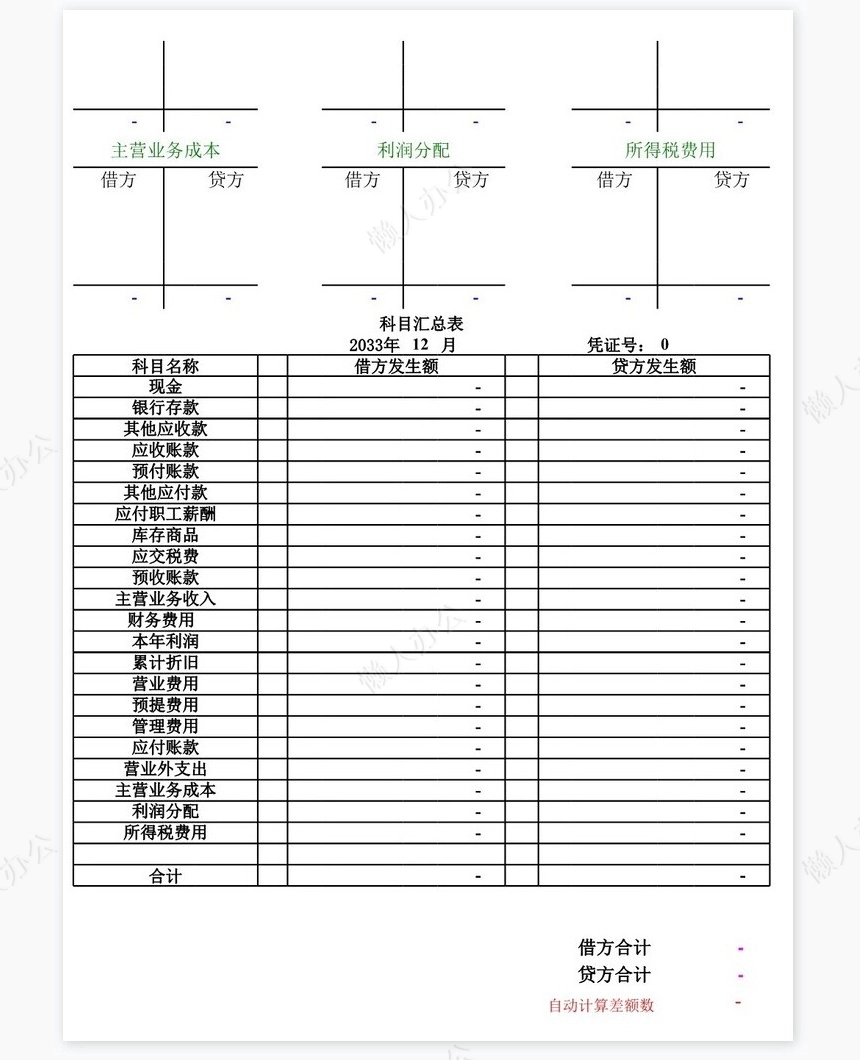 自动计算财务报表