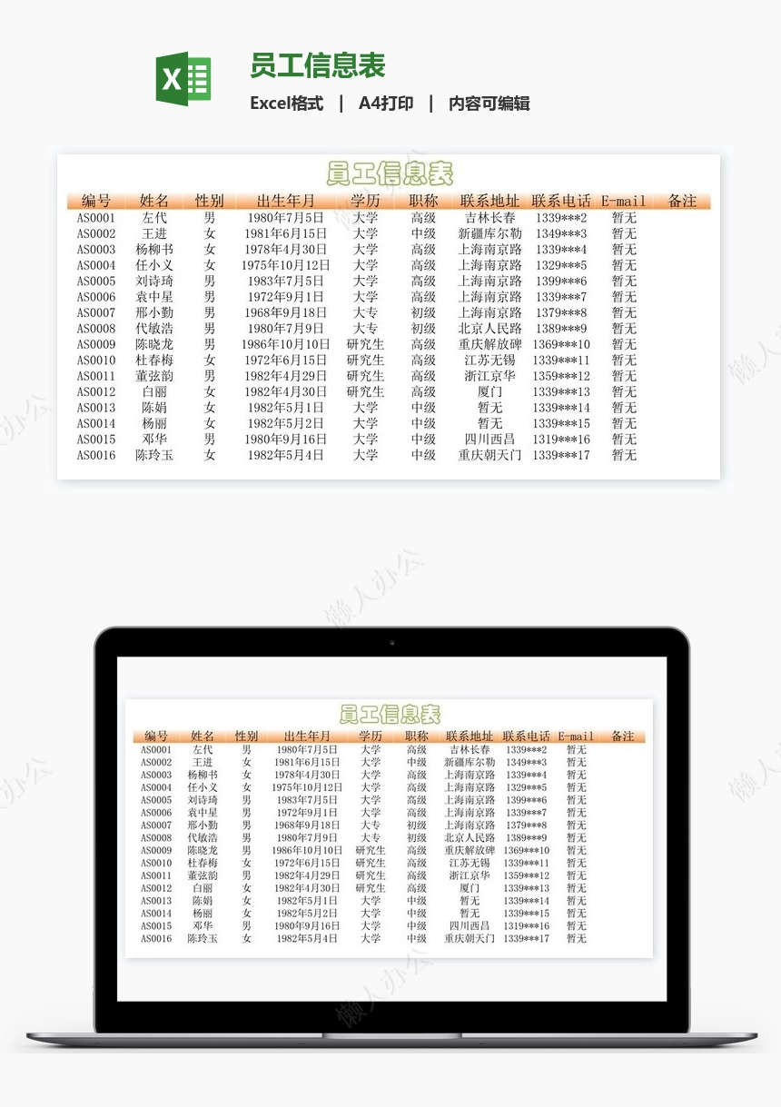 员工信息表