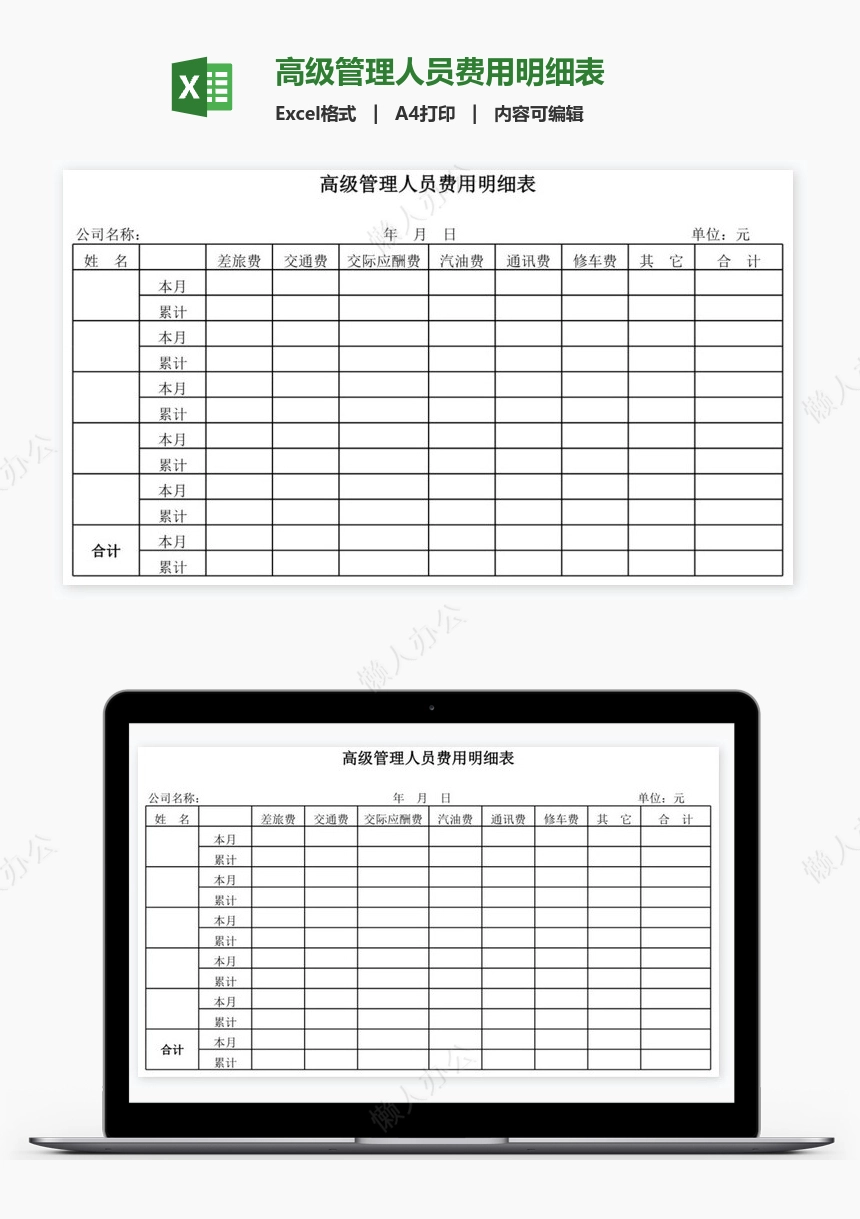 高级管理人员费用明细表