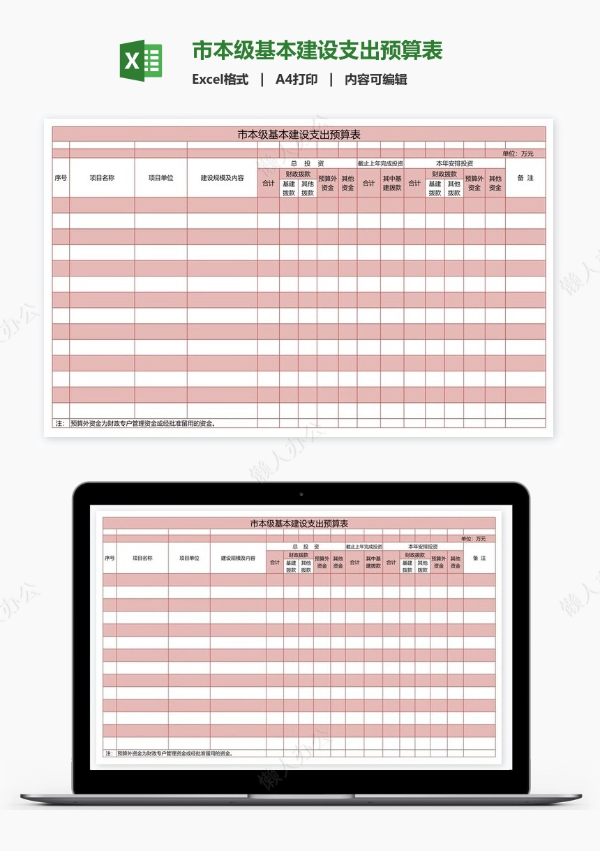 市本级基本建设支出预算表