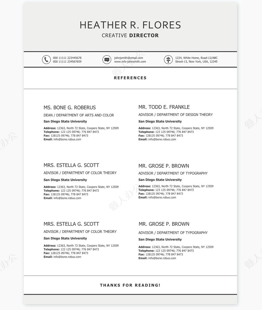 英文个人简历求职简历word模板共2页(12)