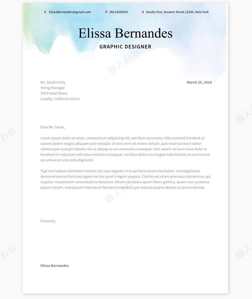 英文个人简历求职简历word模板共2页(9)