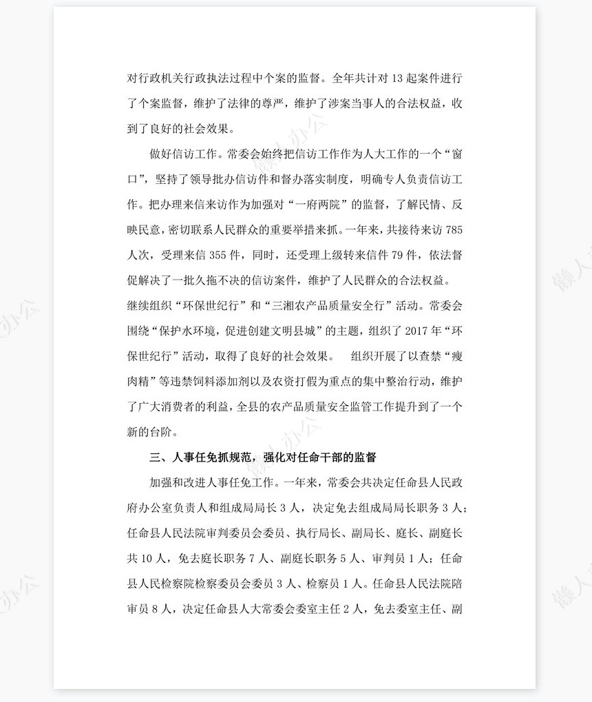 2022年县人大工作总结