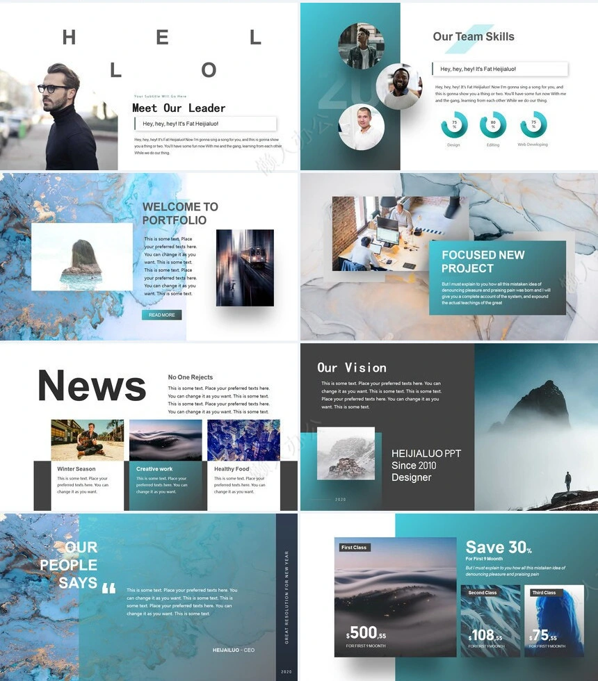 欧美风高端商务风通用PPT模板