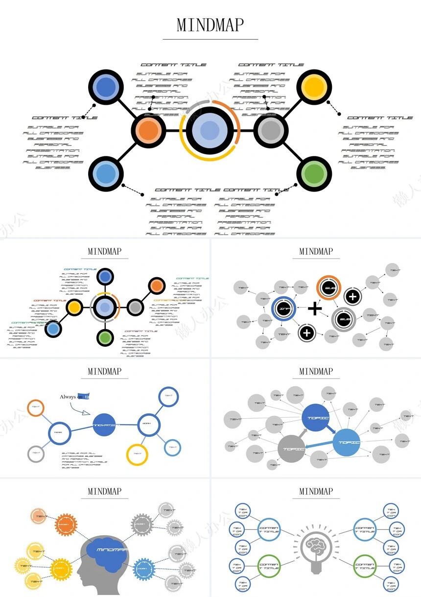 10款思维导图可视化图表PPT模板(3)
