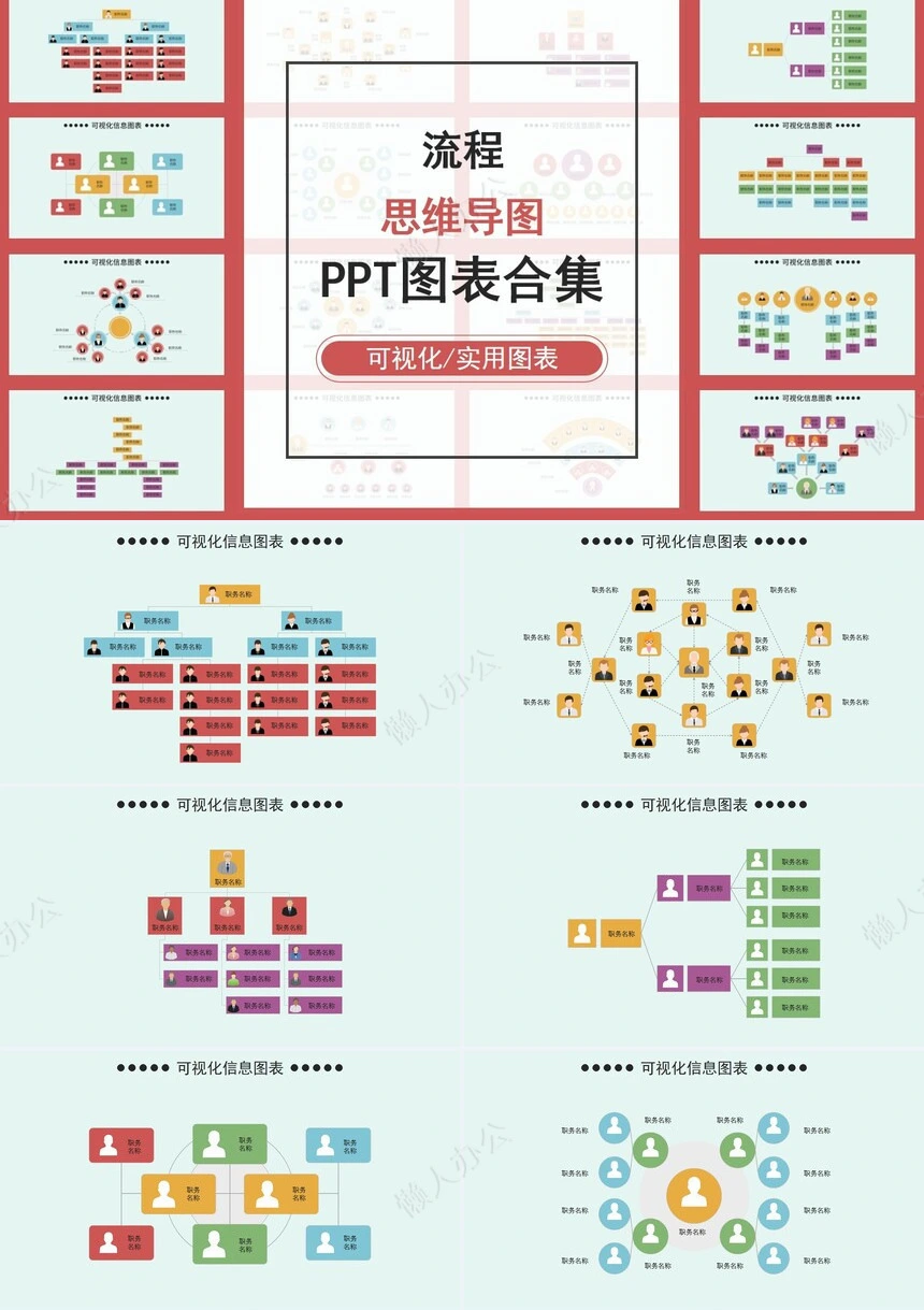 23款流程思维导图PPT图表合集可视化实用图表