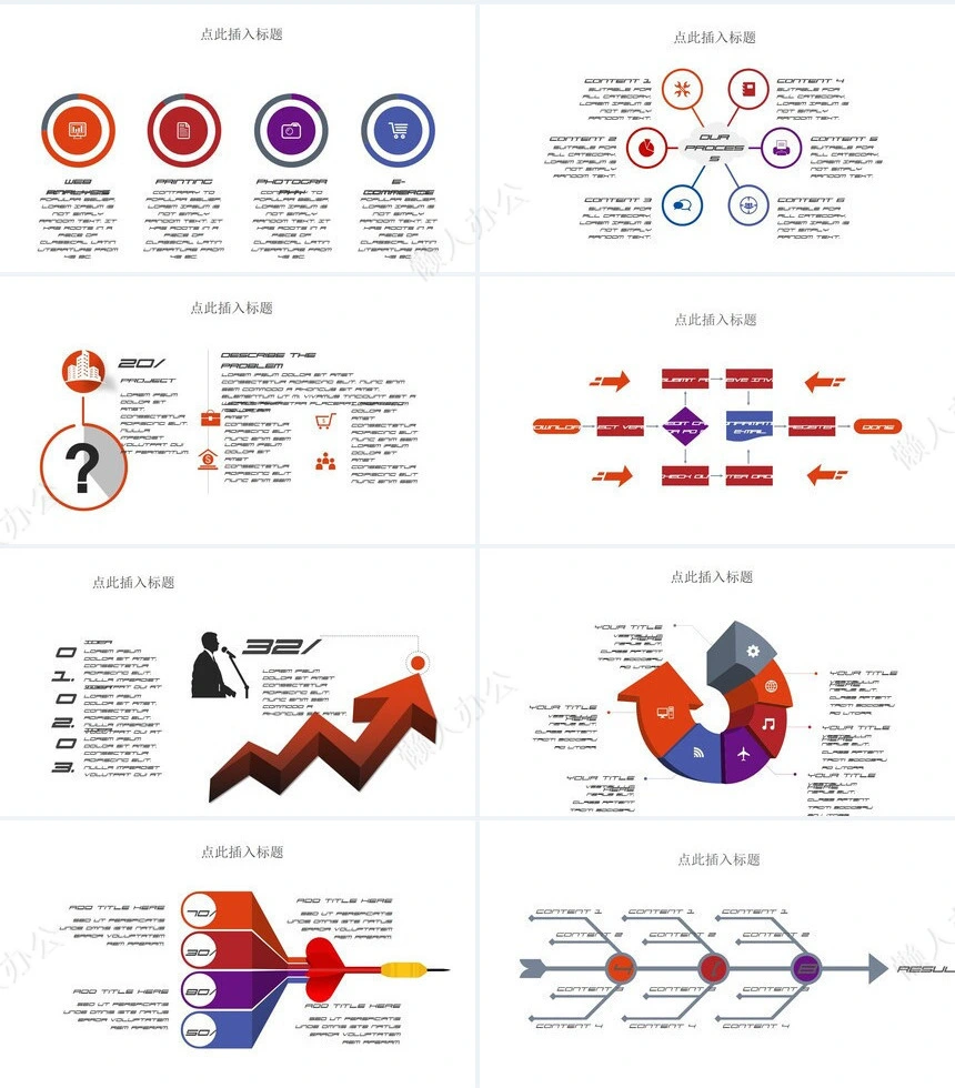 25页思维导图多边形数据图表