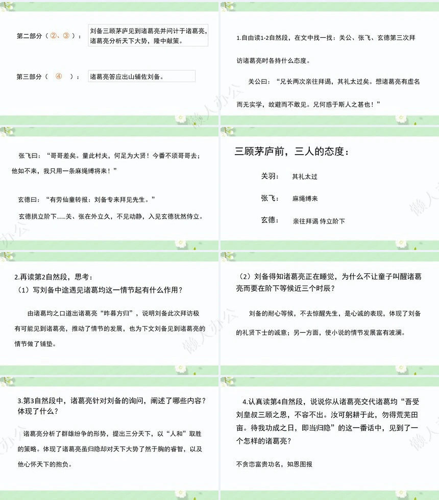 三顾茅庐成语故事PPT模板(1)