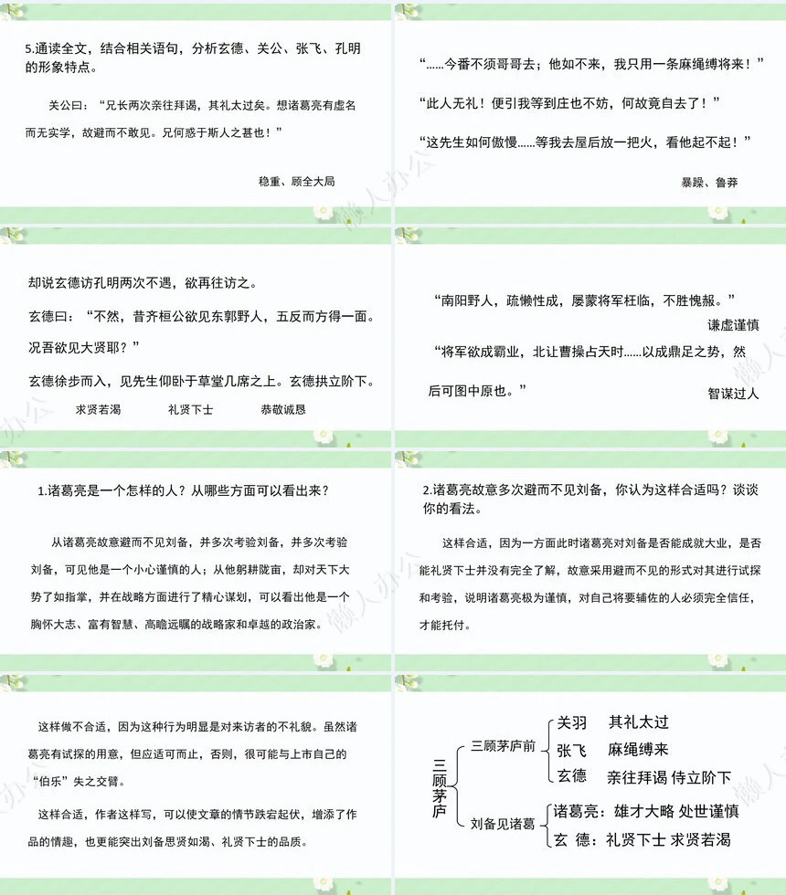 三顾茅庐成语故事PPT模板(1)