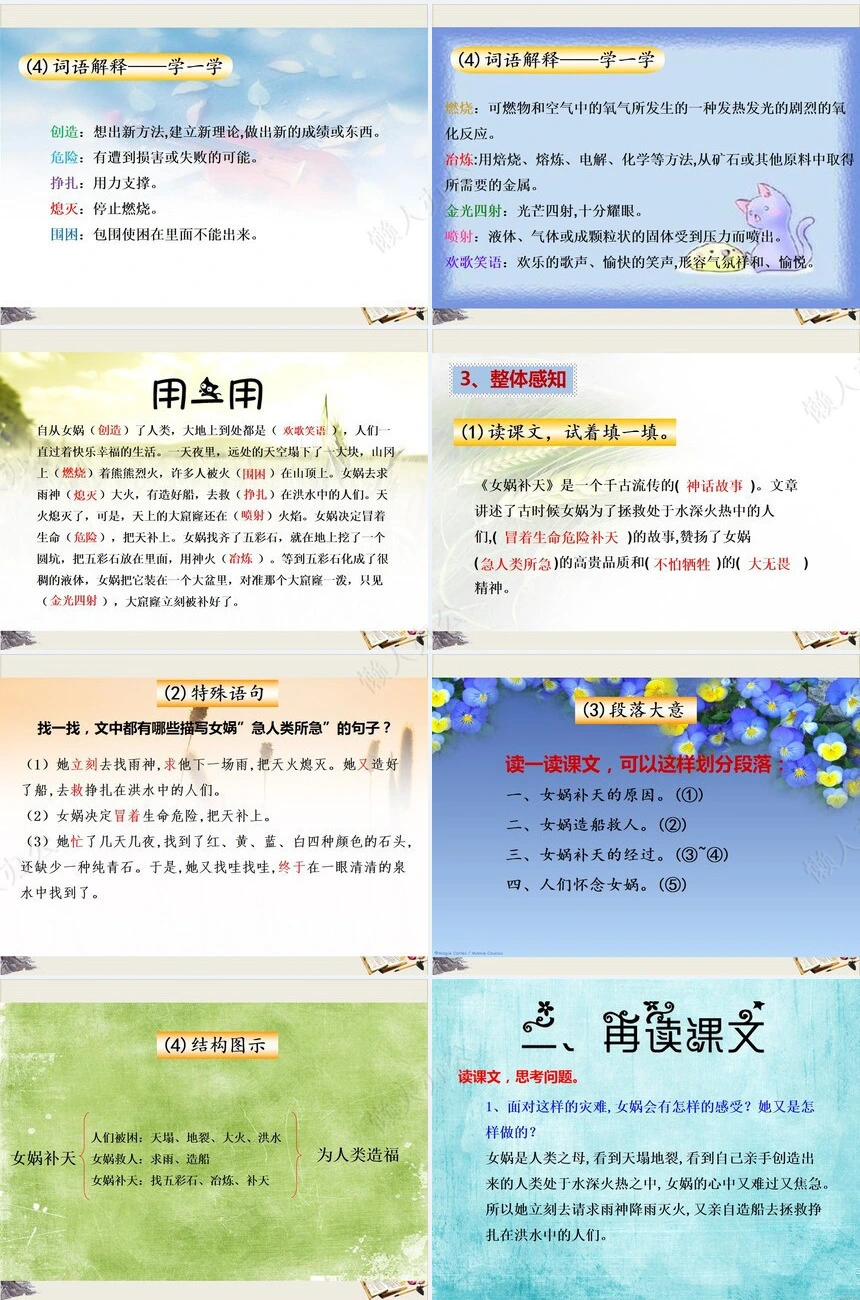 女娲补天成语故事PPT模板
